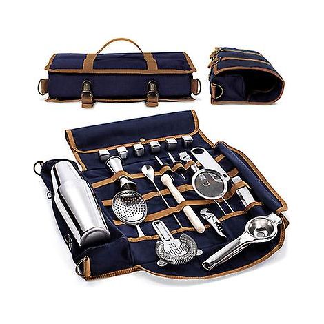 Sacoche de barman créative en toile, kit d'outils de barman comprenant un shaker à cocktails et un sac de rangement uniquement. (1/5)