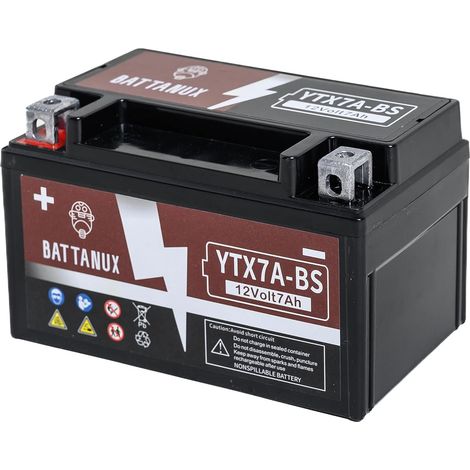 YTX7A-BS Batterie Moto 12V 7Ah AGM – Haute Capacité, Sans Entretien, Anti-Fuite, Prête à l’Emploi pour Moto, ATV (1/5)