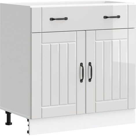 Kitchen Base Cabinet Lucca High Gloss White Engineered Wood vidaXL