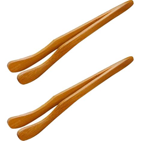 Pinces À Toast En Bambou - Pinces Cuisine Polyvalentes Pour Toasteur Et Préparation Alimentaire - Lot De 1 (1/5)