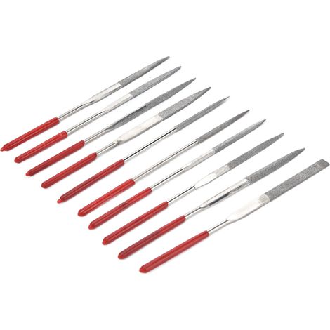 Lot de 10 limes aiguilles 4x160mm en acier trempé, manche ergonomique, durable et robuste pour bijouterie (1/5)