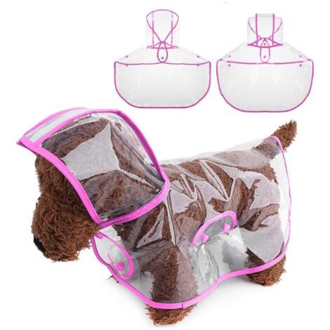 1PC Manteau de Pluie Imperméable pour Chien avec Capuche,Imperméable pour Chien en PVC Transparent,Manteaux imperméables pour Chiens avec Fermeture à Boutons,pour Les Jours de Pluie(M) (1/5)