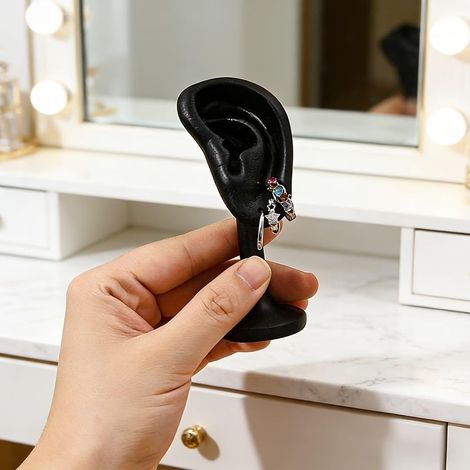 Présentoir de boucles d'oreilles en forme d'oreille, support de boucles d'oreilles, décoration de chambre pour femme, noir
Couleur: Noir (1/5)