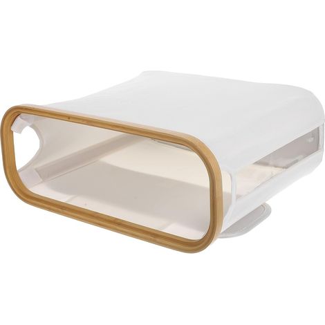 Beige Panier avec Couvercle en Tissu Oxford Pliable de Rangement, Protection la Poussière et L'humidité, pour Chambre et Salon (1/5)