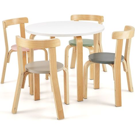 Table pour enfants table en bois avec 4 chaises pour enfants ensemble table et chaises pour enfants avec dossier coloré