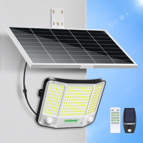 Lampe Solaire Exterieur Detecteur de Mouvement avec Télécommande 20000mAh 4000LM Projecteur Solaire,IP65 Étanche Éclairage Exterieur avec Câble 5M pour Jardin Garage Cour (1/5)