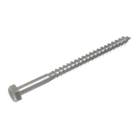 Lot de 100 vis tire-fond hexagonales à tête hexagonale BZP en acier plaqué zinc M6 x 75 mm (1/2)