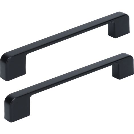 Schwarze Schubladengriffe aus Zinklegierung, 2er-Set, mit Schrauben, für Küchenmöbel, Kommoden und Schränke (1/5)