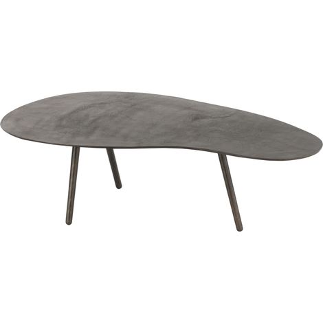 Grande table de salon goutte en aluminium et fer Noir 120x70 cm (1/5)