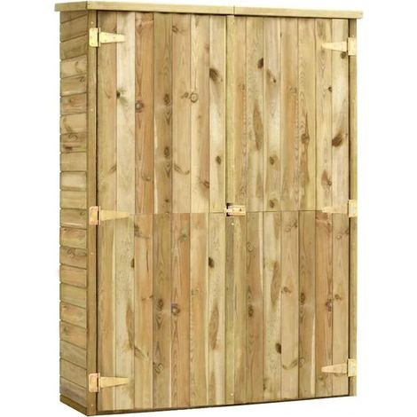 Abri de jardin, 123 x 50 x 171 cm, en pin imprégné (1/5)