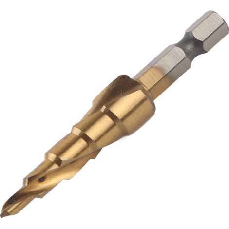 Fraise à Gradins en Acier Rapide avec Poignée Hexagonale pour Bois, 4mm à 12mm