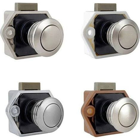 VURAHOME - Diamètre 20 mm Camper Push Lock RV Caravane Bateau Tiroir Bouton Verrouillage Porte Serrure Meubles Quincaillerie 1 pcs (Marron) (1/5)