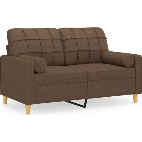 Maison Exclusive - Divano a 2 Posti con Cuscini Marrone 120 cm in Tessuto