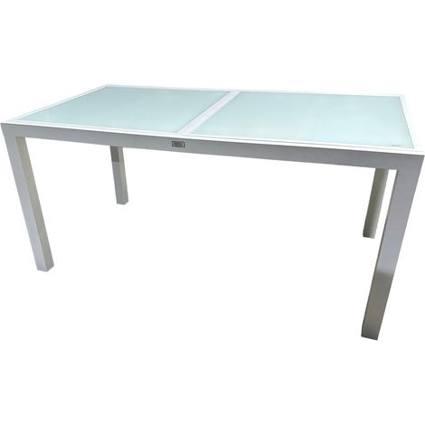 Table de jardin extensible aluminium 160-240cm coloris blanc