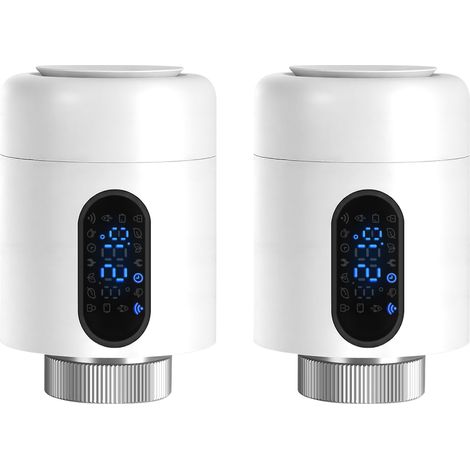 TolleTour Termostato connesso per radiatore, 6 modalità e rilevamento finestra, Bianco, Set da 2 (1/5)