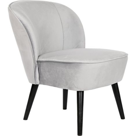 Butaca Poliester Madera 59X66X76 Terciopelo Gris MB206605 (1/5)