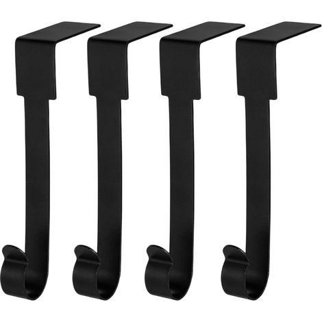 4er-Set Weihnachtsstrumpfhaken, rutschfeste Beschichtung, Metallhaken für den Kamin, schwarz