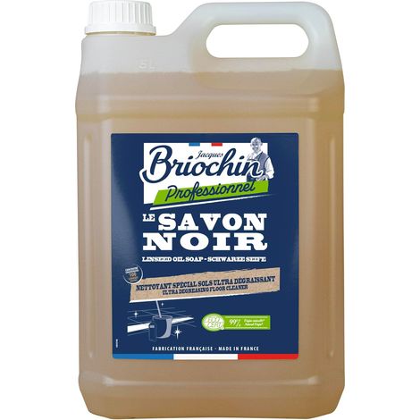 Savon Noir Liquide Spécial Sols - Nettoyant Sol - Ingrédients d'Origine Naturelle - Nettoie, Dégraisse & Fait Briller - Certifié ECOCERT - Fabriqué En France - 100 Lavages - 5L (1/5)