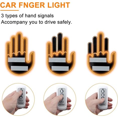 Luce LED per auto con telecomando, luce divertente per finestrino auto, gadget divertenti per uomo, camion, regalo fantastico (1/4)