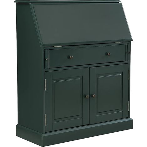 Secrétaire en pin et MDF - Vert foncé - CLEORE