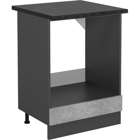 Herdumbauschrank R-Line, Beton, 60 cm , AP Anthrazit, Vicco