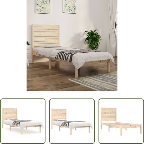 Cadre de lit - Cadre de lit sans matelas 75x190 cm bois massif (1/5)