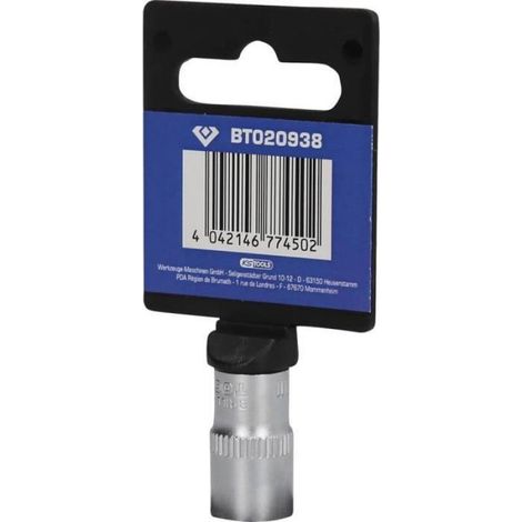 Douille Hexagonale - 25 mm - Acier Chrome-Vanadium - Entraînement 1/4 Pouces - Conforme DIN 3124/DIN 3120 - 10 mm - 1 Pièce (1/4)