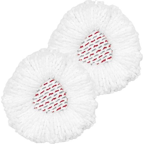 2 serpillières de rechange microfibre, pour balais à essorage manuel ou automatique, lavables en machine, compatibles avec systèmes Easywring et Spin Mop