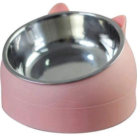 Gamelle pour animaux de compagnie, gamelle d'eau pour chat, gamelles mangeoires, rose-- (1/5)