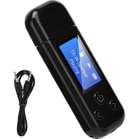 Adaptateur Bluetooth 5.0 USB Émetteur Récepteur Audio avec Écran LCD et Jack 3.5mm AUX Noir (1/5)