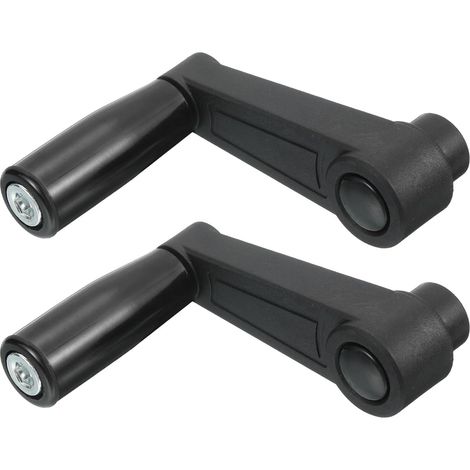 2Pcs 8 x 85mm Dia x L Volant rotatif Poignée de machine Noir Tour universel Manivelle Poignée de rechange pour Industrie Tour Fraisage Meulage machine, Trou carré (1/5)