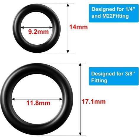 Replacement O-rings for pressure washers – 50 pieces (1/4″, 3/8″, M22) made of durable NBR rubber