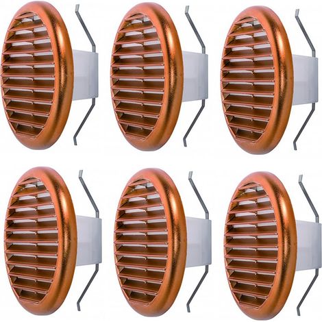 Griglie ventilazione tonde mm 145 ramata molle e rete aerazione foro mm 80 a 125 pezzi 6
