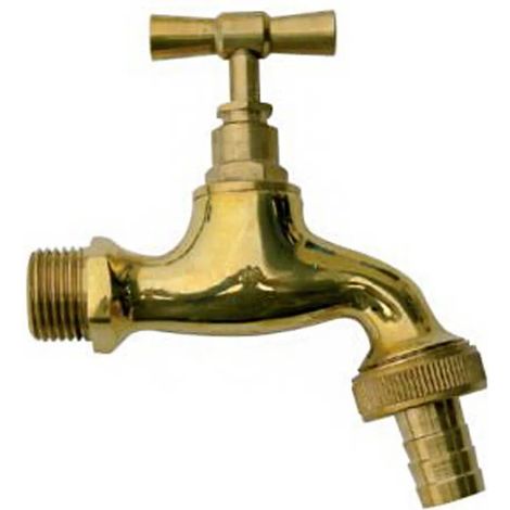 Rubinetto Ottone 1/2" Con Portagomma - Tipo Corto