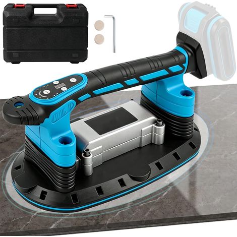 Fliesenrüttler & Saugnäpfen für Makita Akku, 2 in 1 Handheld Fliesenrüttler Kompatibel mit Makita 18V 20V Akku, 6 Gang Einstellbaren 400kg Adsorption für Fliesen Wandfliesen Glas (Ohne Akku)