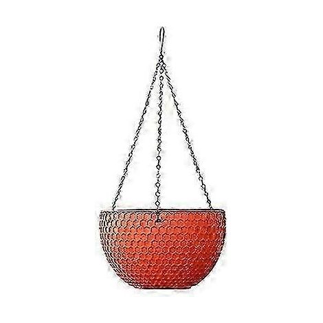 Panier suspendu pour fleurs, imitation nid d'abeille, en résine imperméable et auto-absorbante, idéal pour les plantes d'extérieur et le jardin. (1/4)