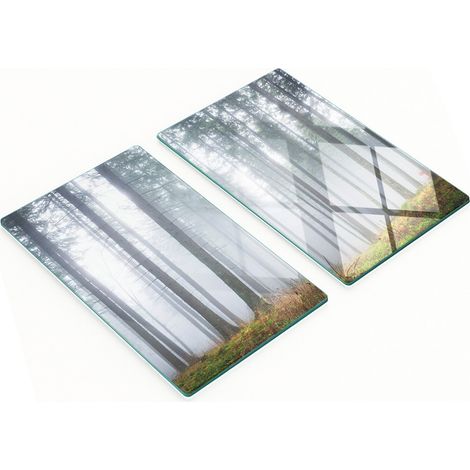 Tablas de cortar y servir de vidrio decorativas Niebla en el bosque 2x30x52 cm (1/5)