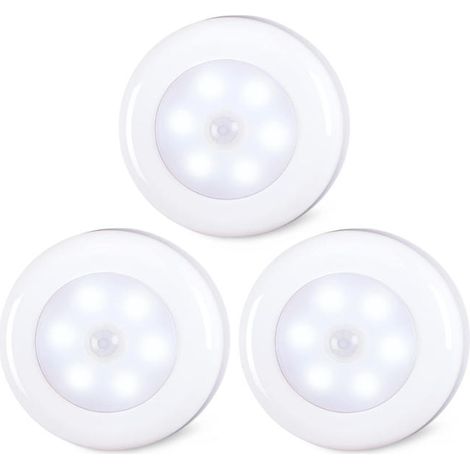 Lot de 3 veilleuses intelligentes blanches à lumière blanche froide – Sans perçage pour couloirs (1/5)