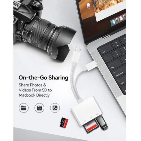 Lecteur De Carte Sd Pour, Lecteur De Carte Sd Usb C 3 En 1 Avec Usb, Adaptateur Cartes Sd Usb C Lecteur De Cartes (1/5)
