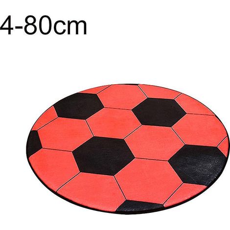 Tapis de sol rond à motif football/basketball, tapis de chaise d'ordinateur, tapis décoratif pour la maison - 80 cm - 4 pièces (1/4)