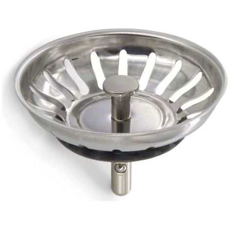 2 bouchons d'évier de cuisine en acier inoxydable - crépine universelle (diamètre 78 mm), grille d'évier anti-obstruction et panier d'évier à vidange rapide (1/4)