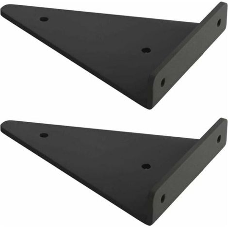 Support D'étagère en Triangle en Métal Flottant,Equerre Etagere Mural Aveugles Dissimulés,Chambre à Coucher Salon Salle de Bain Bricolage Décoration Support,2 Pièces (17x13cm/6.7x5.1in,black) (1/4)