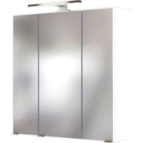 Badmöbel LED Spiegelschrank 60 cm ARLON-03 in weiß BxHxT: 60 x 66 x 20 cm (1/3)