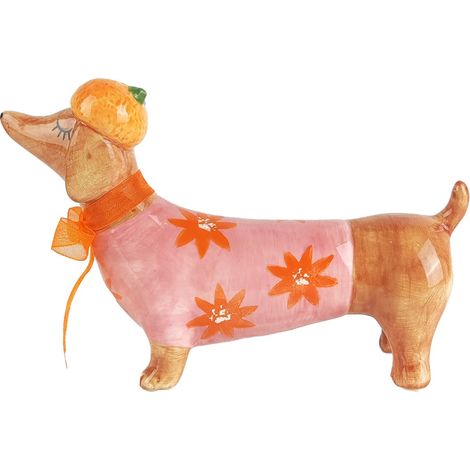 Dackelfigur aus Porzellan, Bohème-Dekoration, modernes und elegantes Design, ideal als Geschenk