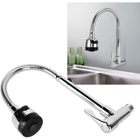 Robinet d'évier de cuisine G1/2, robinet universel pivotant à 360°, robinet universel encastré en laiton (1/5)