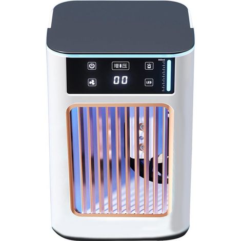 Condizionatore d'aria ricaricabile tramite USB con serbatoio dell'acqua da 900 ml - Ventilatore portatile per casa, camera studentesca e ufficio. (1/2)