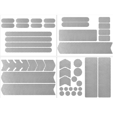 44 Feuillets Protection Cadre Vélo Autocollants en Carbone, Film de Protection Cadre Vélo, Autocollants de Protection Vélo, pour Vélo, VTT etc(Argent) (1/5)