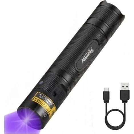 SV005 10W Lampe Torche UV LED 395nm Rechargeable USB-C Lampe Ultraviolet Lumiere Noire Portable Détecteur D'urine pour Resine, Pêche, Scorpion, Minéraux avec Batterie Incluse (1/5)