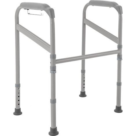 WC Toilettenstütze Toilettengestell Verstellbar Toiletten Aufstehhilfe Stützhilfe 200kg Grau (1/5)