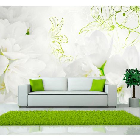 Papier peint jasmin - 250 x 175 cm (1/4)